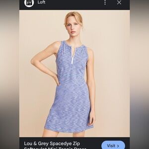 Lou & Grey Blue A-Line Halter Mini Dress